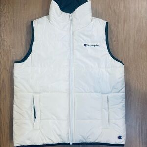 Champion White Puffer Vest
